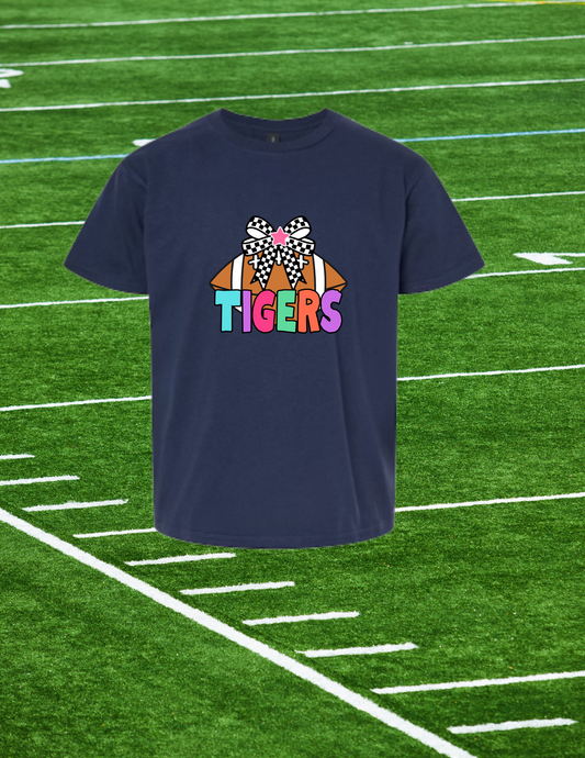 🎀 Color Pop Tigers Cheer Tee – Fun, Bold & Game Day Ready