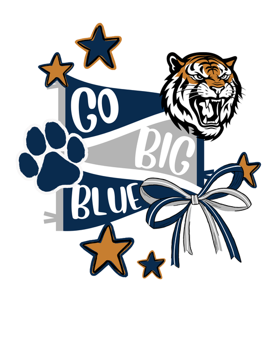 ⭐ Go Big Blue Tigers Tee – Spirit, Pride & Game Day Energy