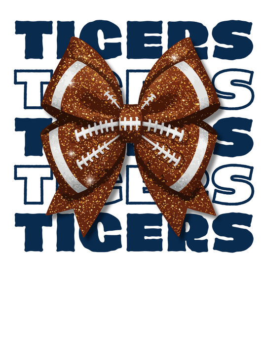 Tiger spirit shirt w/ glittery bow
