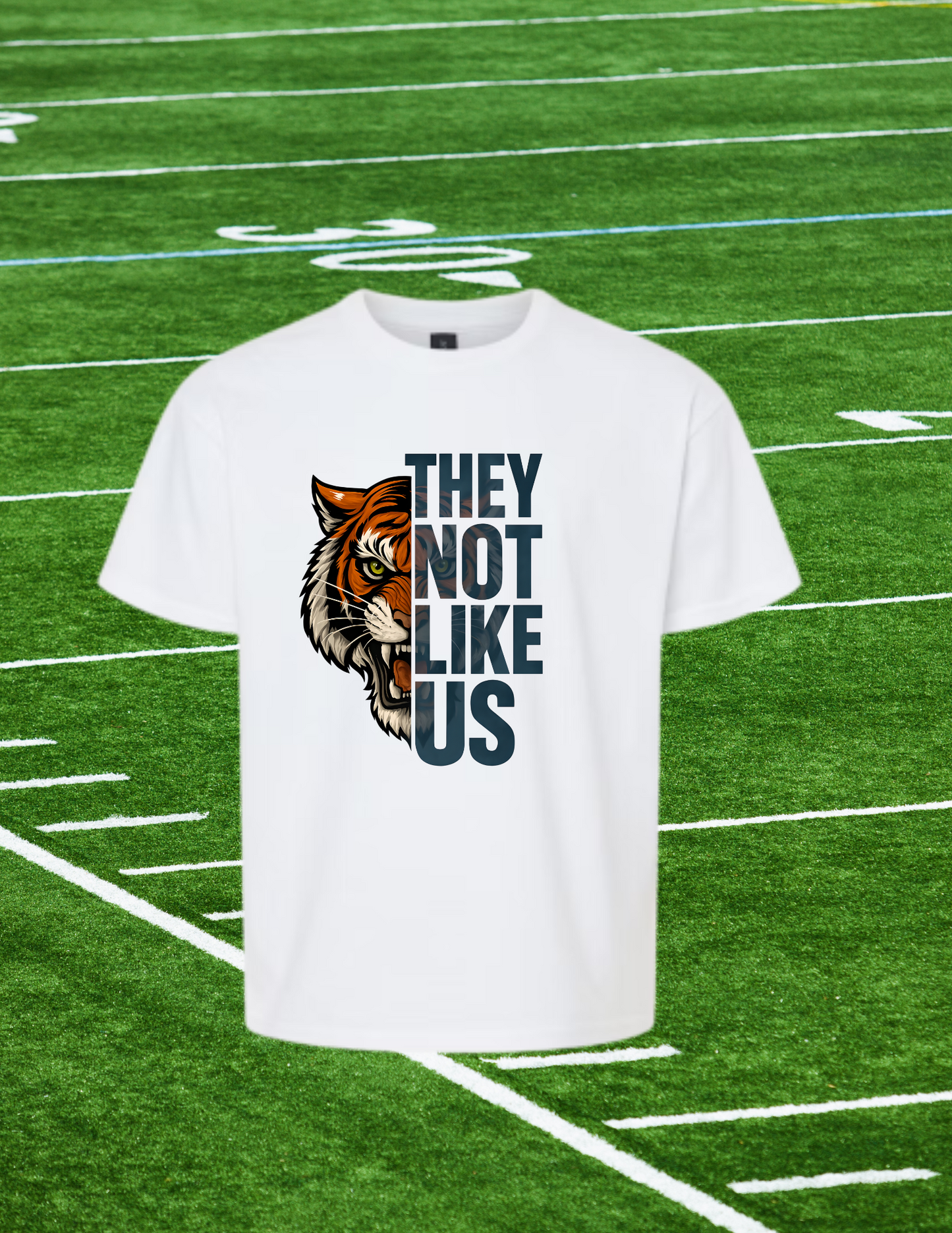 🔥 “They Not Like Us” Tiger Pride Tee – Fierce Game Day Statement